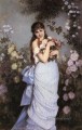 バラ園の若い女性 オーギュスト・トゥルムーシュの古典的な花